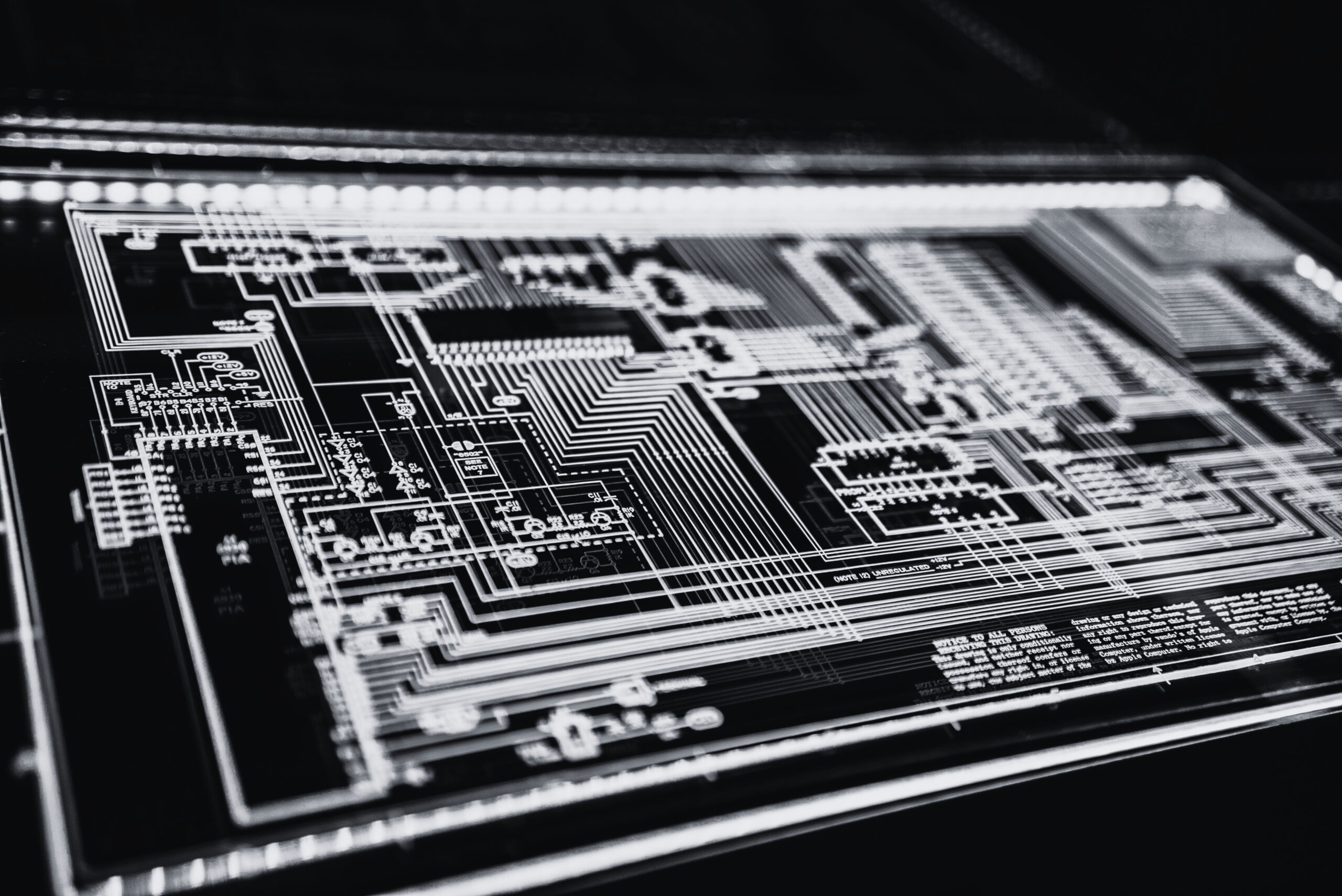 Digital circuit board technology close-up