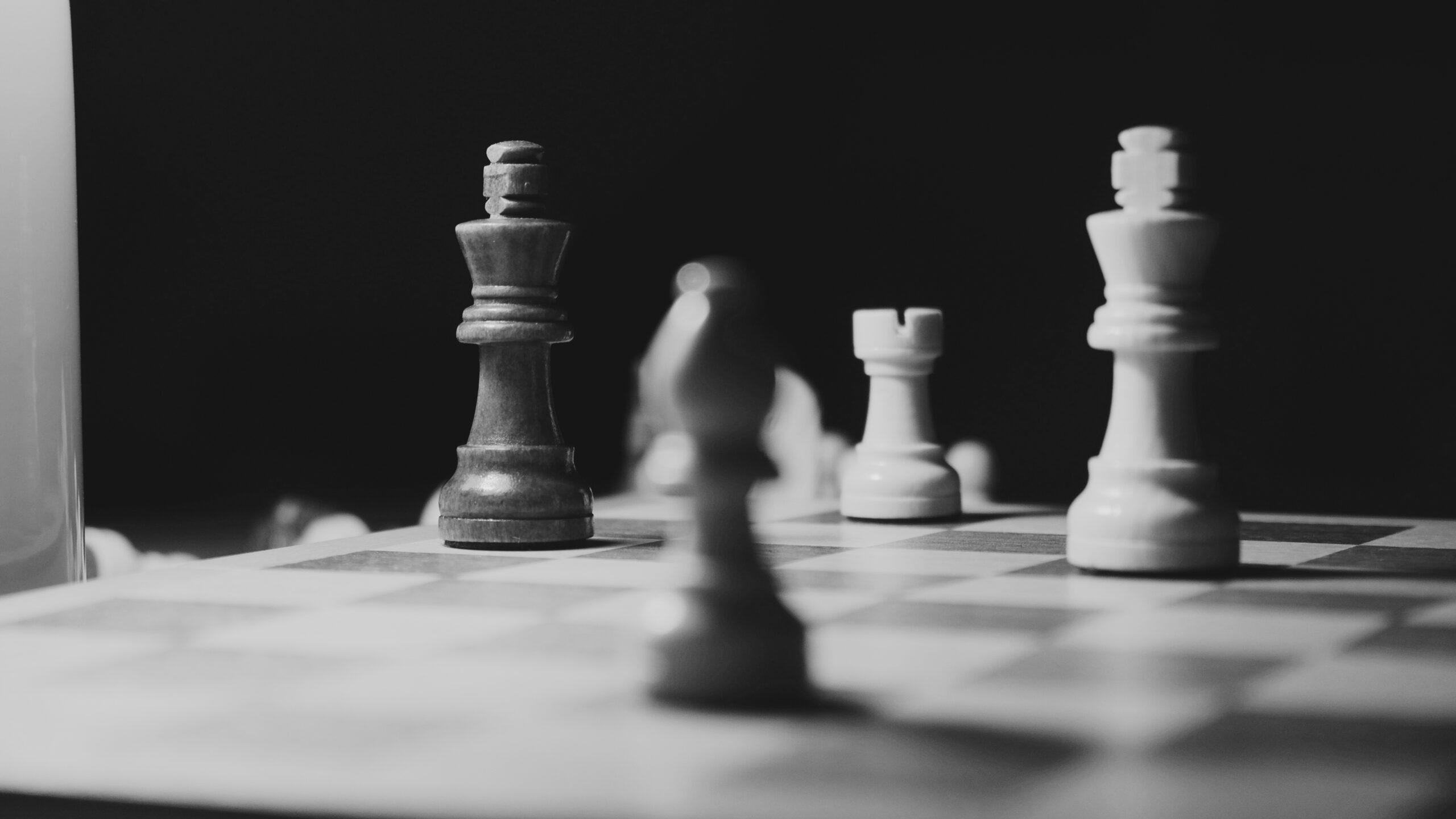 Chess pieces arranged to show business strategy