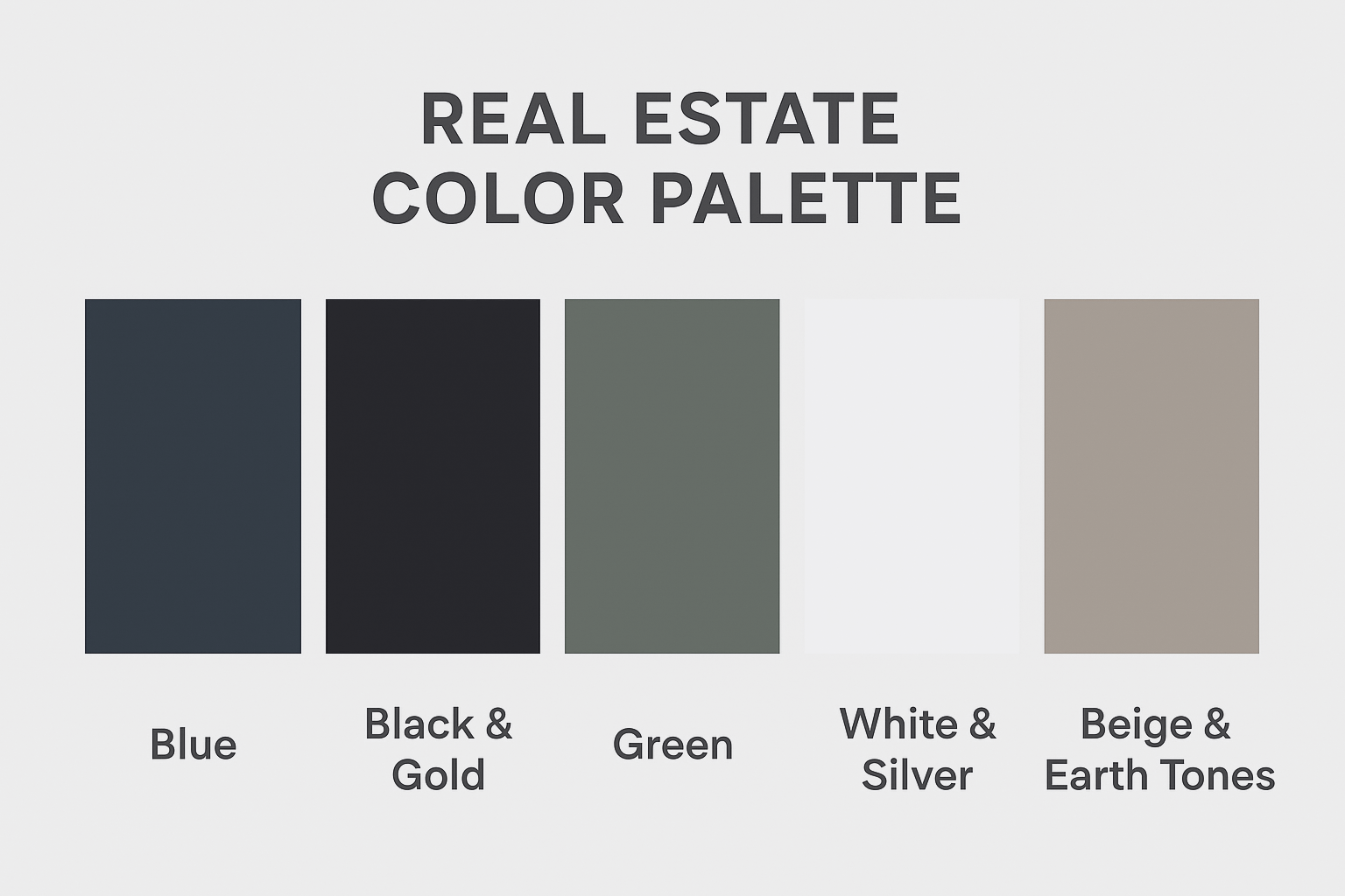 Real estate brand colors palette for visual identity