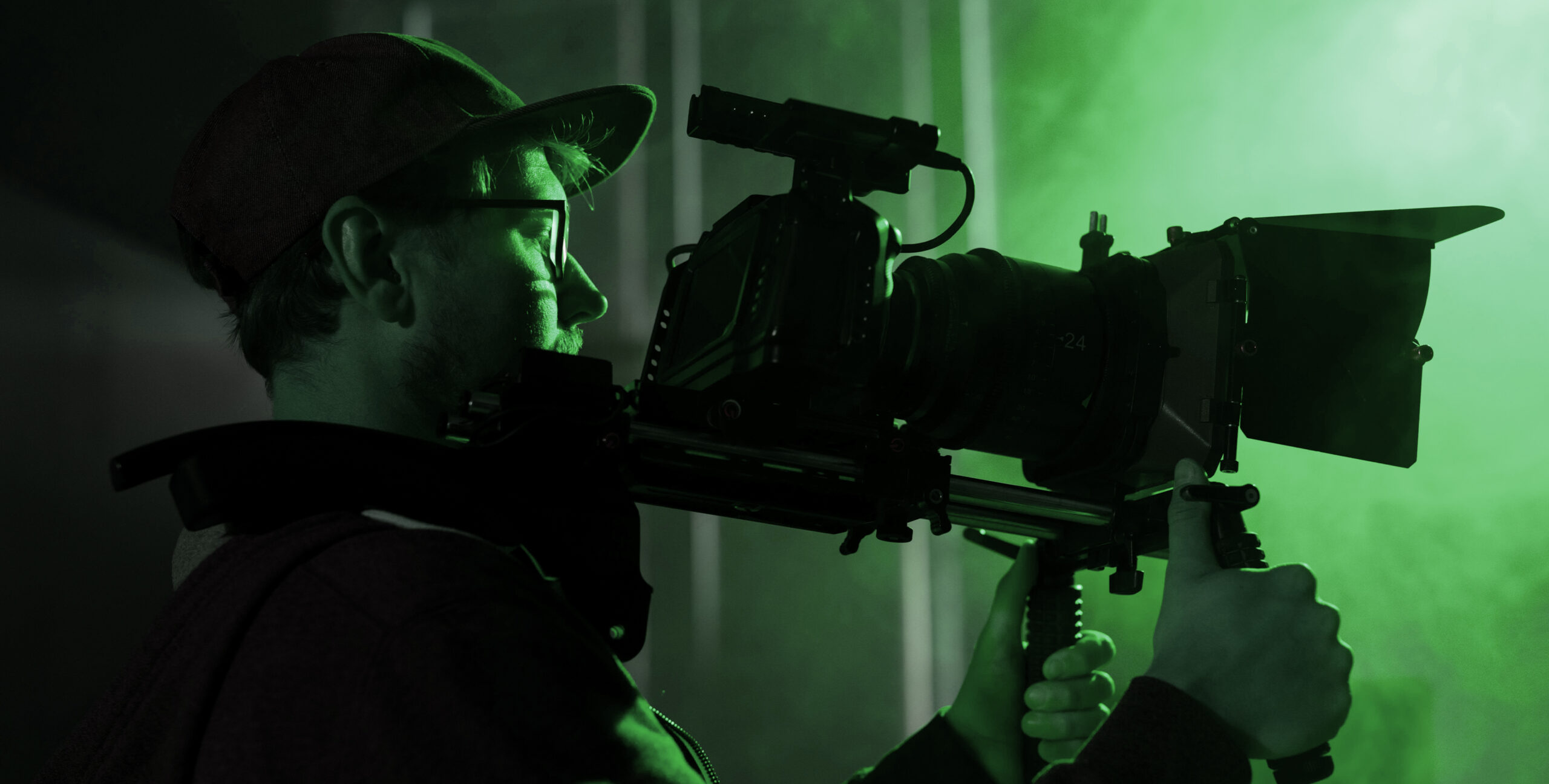 Production crew filming content for real estate marketing